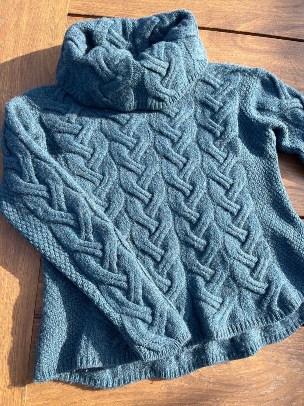 Aran Woollen Mills Merino Wool Cowl Neck Sweater | Irish Cable Knit | M - Picture 6 of 7